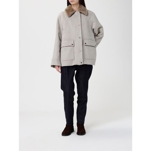 Brunello Cucinelli Coat Woman Beige - Picture 2 of 4